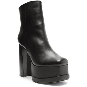 Schutz Womens SELENE CASUAL Black Leather Block Heel Ankle Boots Shoes NWT